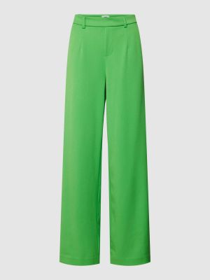 Spodnie z wiskozy relaxed fit Object zielone