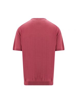 Camisa de algodón de tela jersey de cuello redondo Roberto Collina rosa