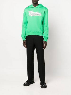Siuvinėtas džemperis su gobtuvu Valentino Garavani žalia