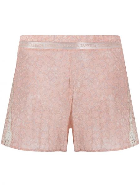 Pantalones cortos con perlas de flores con estampado La Perla rosa