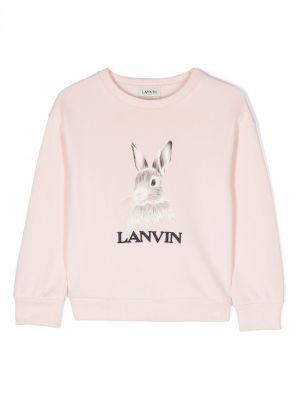 Hoodie con stampa Lanvin Enfant rosa