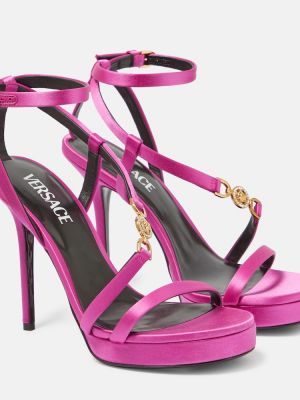 Satenske sandale Versace ružičasta