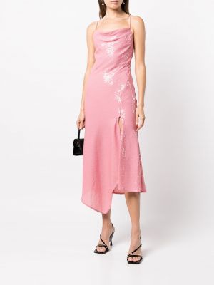 Sukienka midi z cekinami Alice+olivia różowa