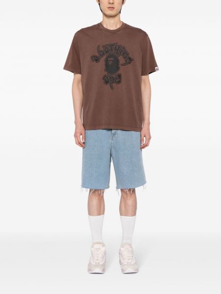 T-shirt aus baumwoll mit print A Bathing Ape® braun