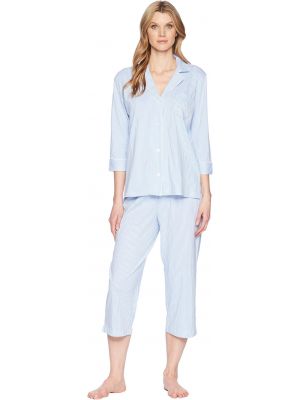 Пижама в полоску Lauren Ralph Lauren синяя