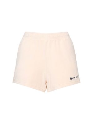 Pantalones cortos con bordado Sporty & Rich beige
