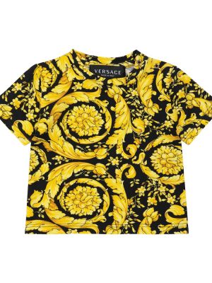 T-shirt i bomull för tjejer Versace Kids svart