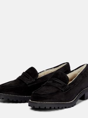 Pantofi loafer din piele de căprioară Jimmy Choo negru
