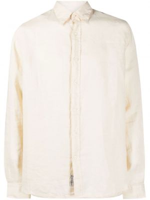Ľanová košeľa na gombíky Woolrich biela