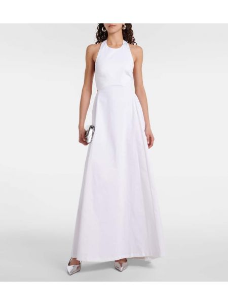 Vestido largo de algodón Adriana Degreas blanco