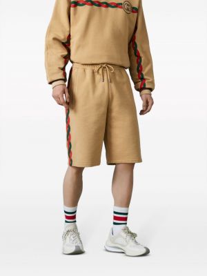 Shorts aus baumwoll mit print Gucci beige
