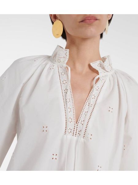 Blusa con bordado de algodón Ulla Johnson blanco