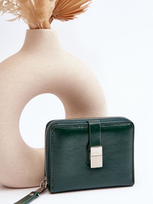 Lakovaná kožená peňaženka Kesi zelená