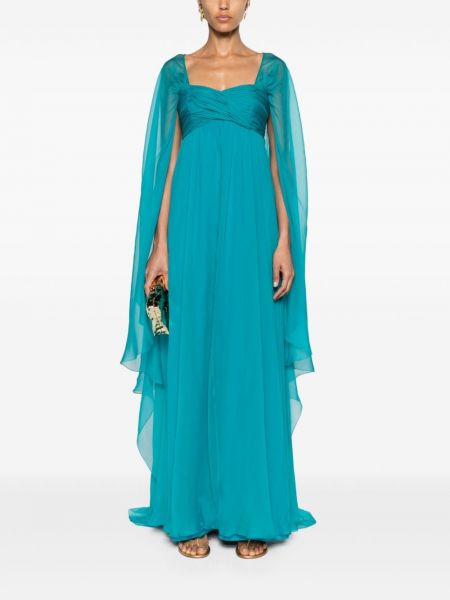 Šifonové večerní šaty Alberta Ferretti modré