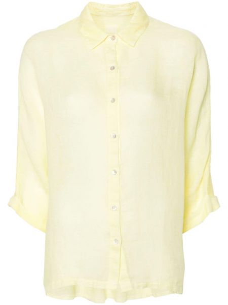 Leinen hemd mit geknöpfter 120% Lino gelb