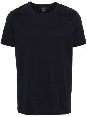T-shirt di cotone con scollo tondo A.p.c. blu