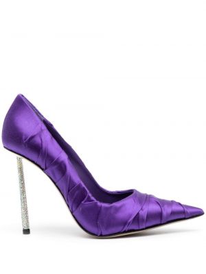 Сатенени полуотворени обувки Le Silla виолетово
