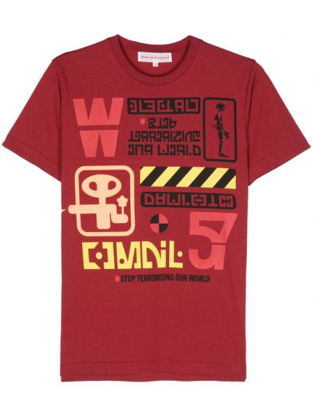 Kokvilnas t-krekls Walter Van Beirendonck sarkans