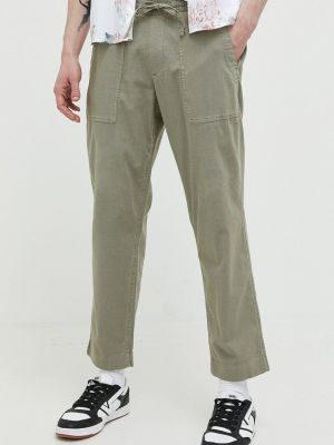 Ленени панталон Abercrombie & Fitch зелено