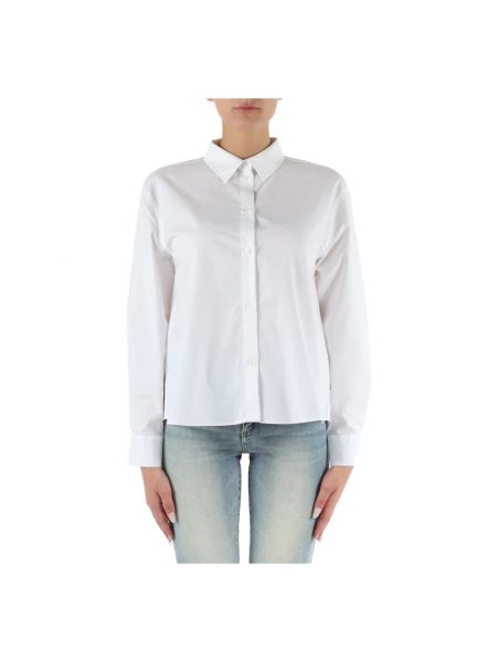 Haftowana koszula bawełniana Armani Exchange biała