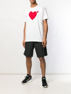 Camiseta con corazón Comme Des Garçons Play blanco
