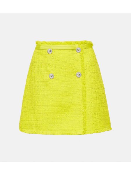 Твидовая юбка мини Versace желтая