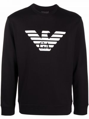 Trykt bomull sweatshirt Emporio Armani svart