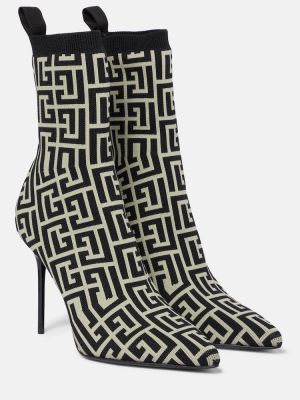 Botine cu imagine Balmain bej