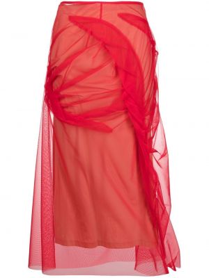 Asymetrická tylová sukňa Maison Margiela červená
