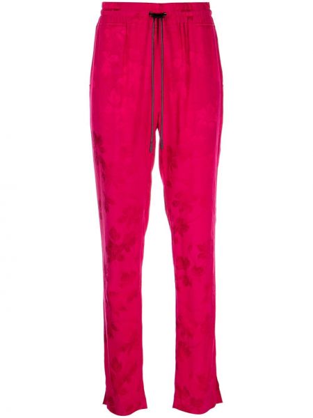 Pantaloni cu model floral cu imagine Rta roz