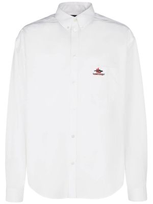 Camisa de algodón Balenciaga blanco
