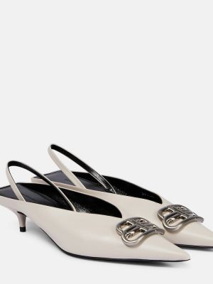Полуотворени обувки с отворена пета Balenciaga бяло