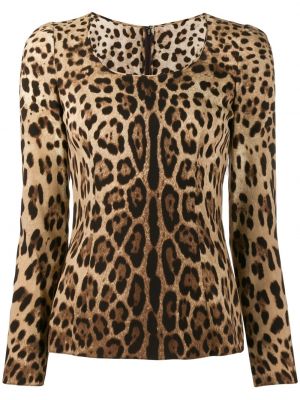 Blúzka s potlačou s leopardím vzorom Dolce & Gabbana