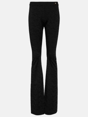 Spodnie z wysoką talią Versace czarne