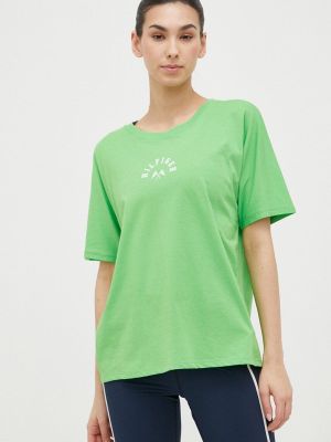Памучна тениска Tommy Hilfiger зелено