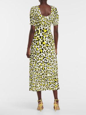 Leopardí midi šaty s potiskem Diane Von Furstenberg žluté