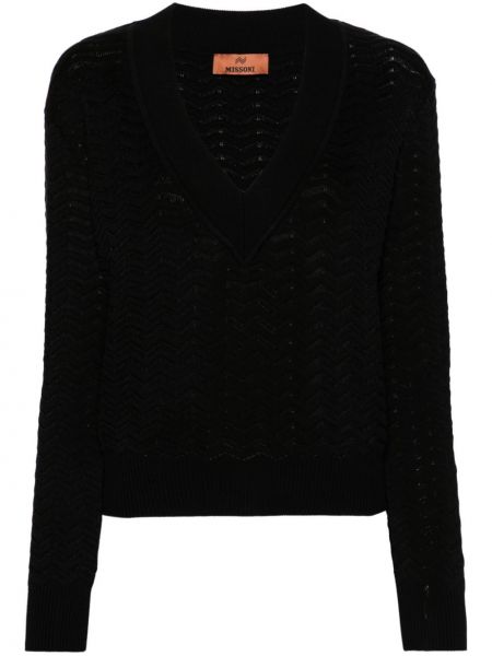 Sweter z dekoltem w serek Missoni czarny