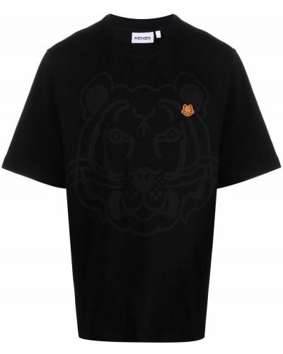 Camiseta oversized con rayas de tigre Kenzo negro