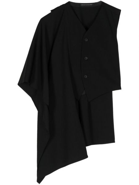 Gilet en laine drapé Yohji Yamamoto noir