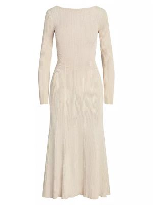 Трикотажное шелковое платье с вырезом на спине Ralph Lauren Collection