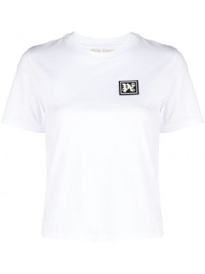 T-shirt ajusté en coton Palm Angels blanc