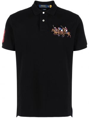 Polo majica z vezenjem Polo Ralph Lauren črna