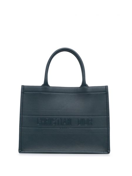 Kožená nákupná taška Christian Dior Pre-owned modrá