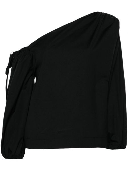 Asymmetrischer bluse aus baumwoll Semicouture schwarz