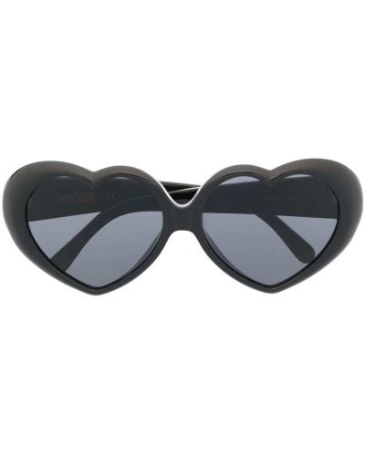 Ochelari de soare cu motiv cu inimi Moschino Eyewear negru