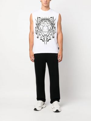 Bavlněná košile s tygřím vzorem Plein Sport bílá