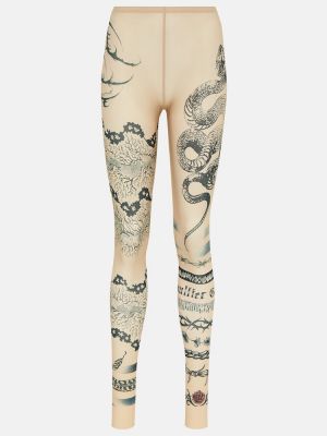 Mesh leggings mit print Jean Paul Gaultier
