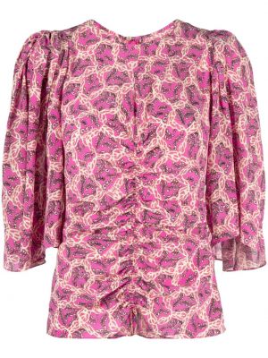 Bluză cu imagine drapată Isabel Marant roz