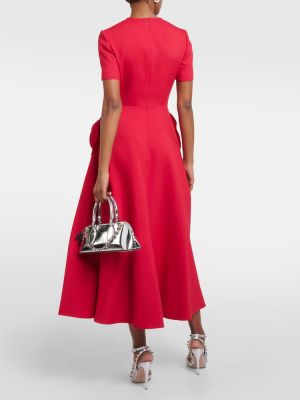 Midi haljina s cvjetnim printom Valentino crvena