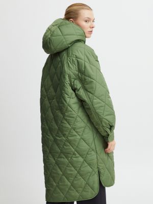 Prošívaný zimní kabát s kapucí Ichi zelený